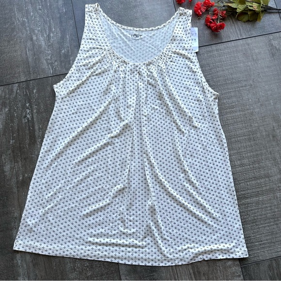 Ann Taylor Loft Blouse XL Ivory Black NWT - Picture 3 of 8